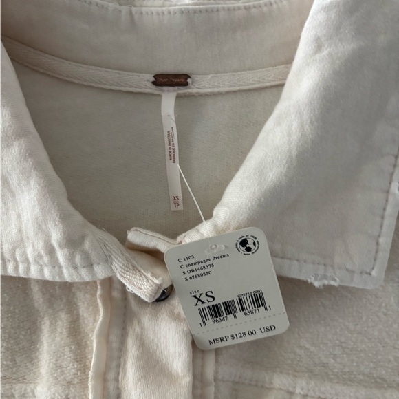 Free People Shacket NWT Sz. XS Cream - Picture 2 of 7